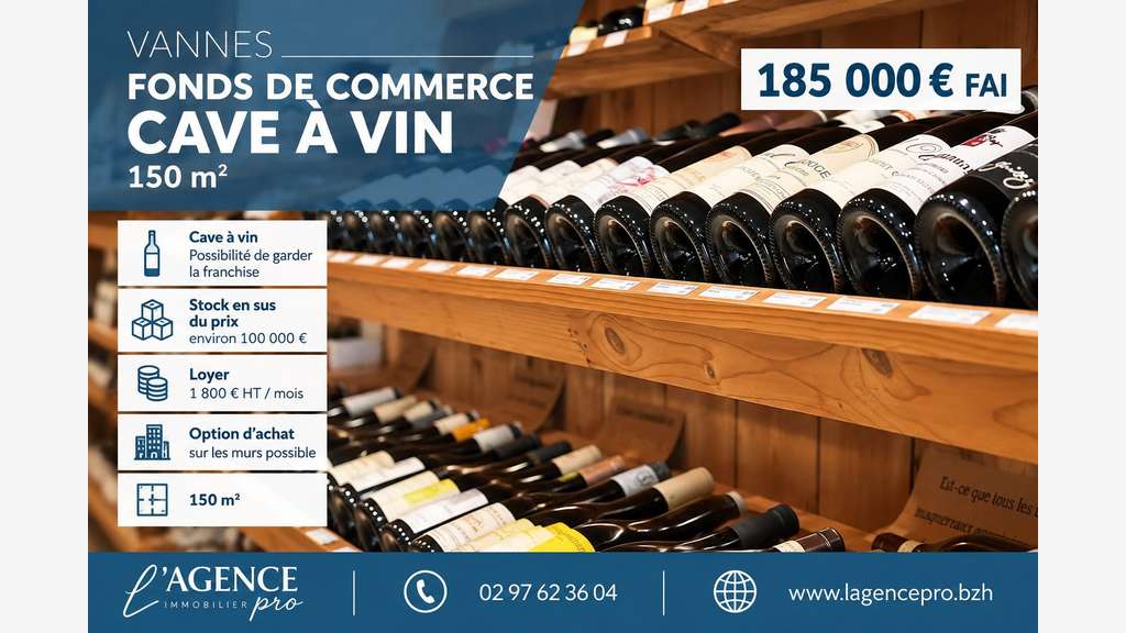 Cave à vin à vendre sur axe passant à Vannes