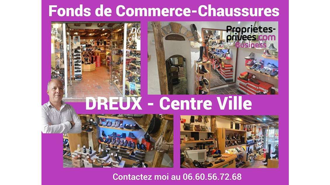Vente FDC boutique chaussures de 90m² à Dreux