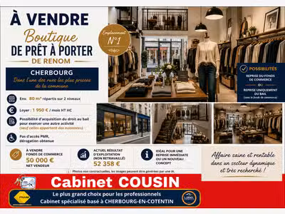 Vente boutique de prêt à porter de renom Cherbourg