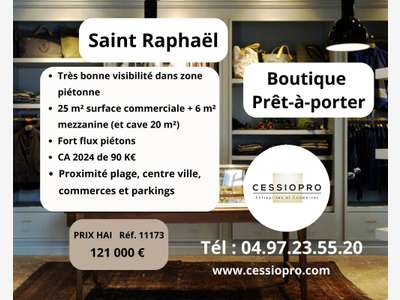 A vendre FDC prêt à porter de 45m² à St Raphaël