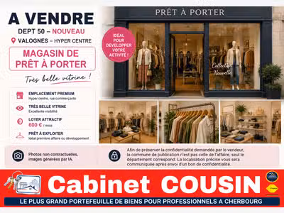 Vente magasin de prêt à porter sur Valognes
