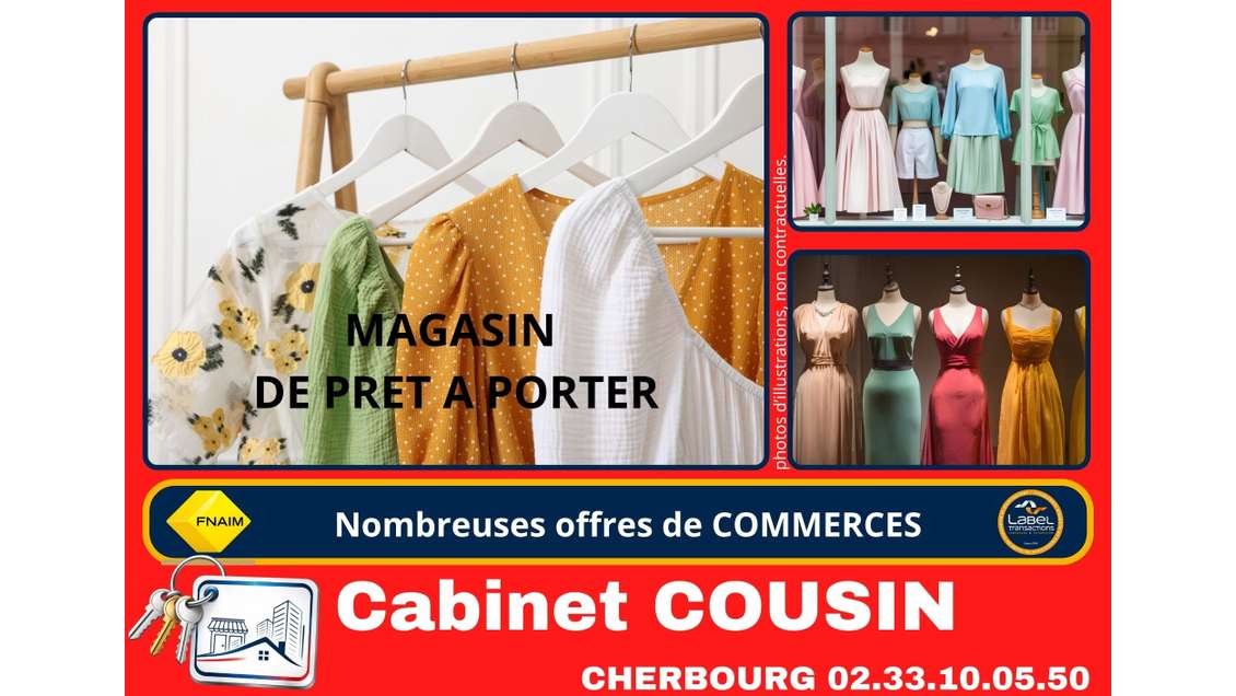 Vente magasin de prêt à porter sur Valognes