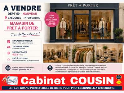Vente magasin de prêt à porter sur Valognes