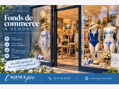 Vente fonds de commerce lingerie golfe du Morbihan