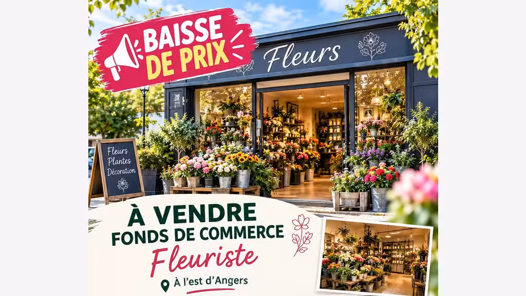 Vente magasin de fleurs à l'Est d'Angers
