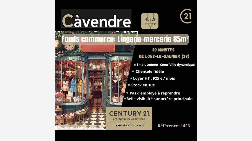 Vente FDC lingerie et mercerie à Lons le Saunier