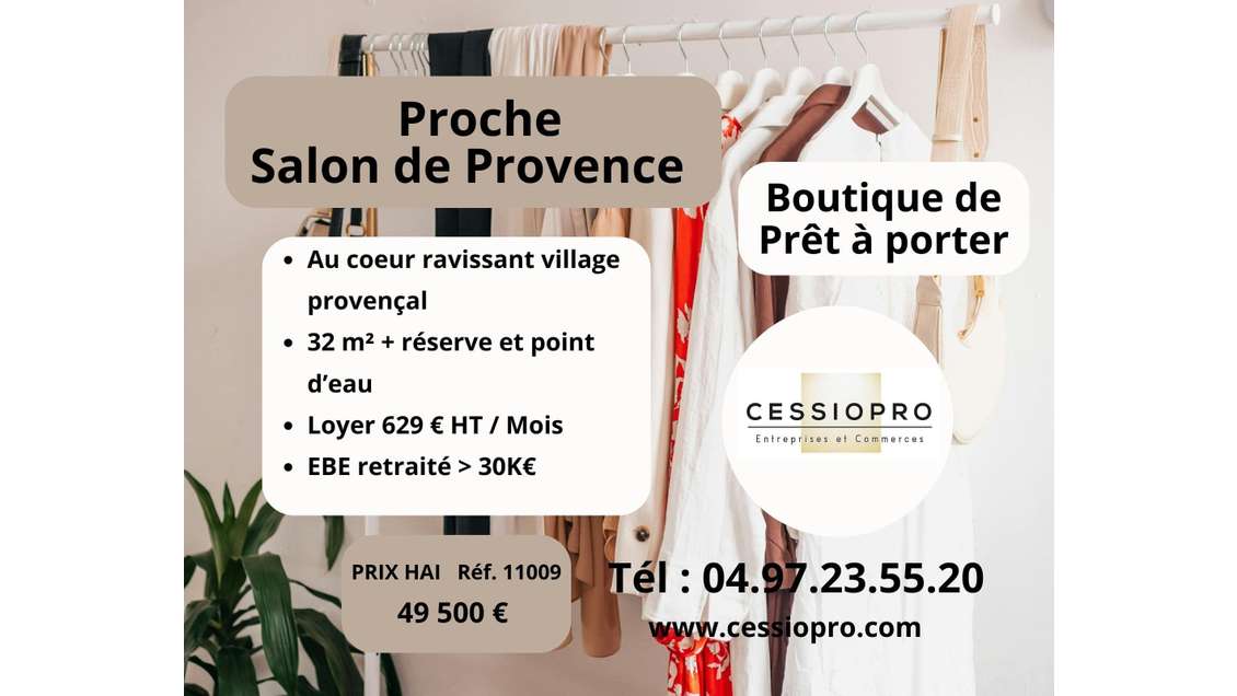A vendre FDC prêt à porter proche de Salon de Pce