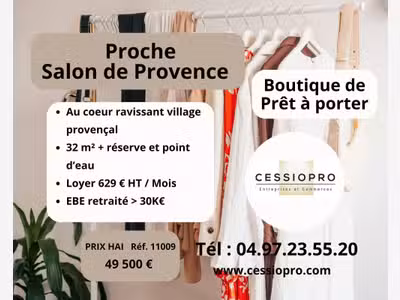 A vendre FDC prêt à porter proche de Salon de Pce