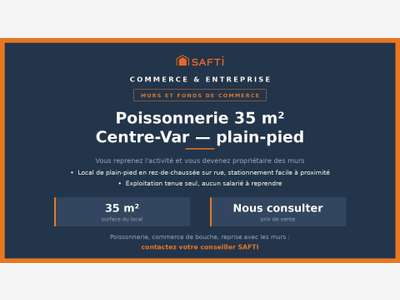 A vendre poissonnerie murs et fonds en Centre-Var