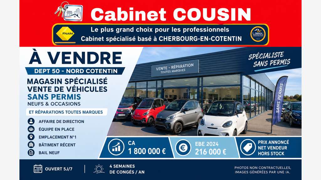 Vente magasin véhicules sans permis à Martinvast