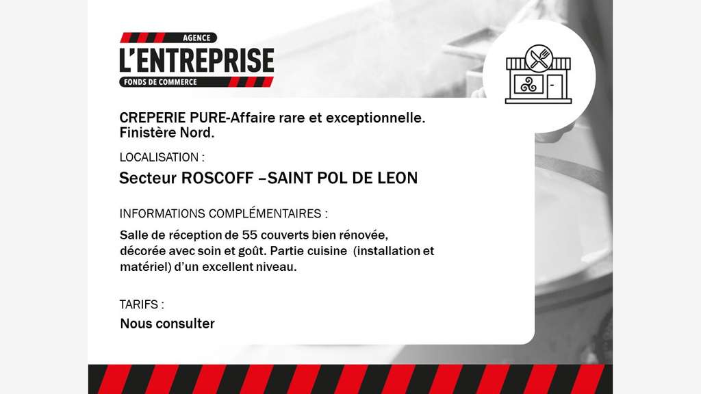 AV magnifique crêperie pure station balnéaire 29N