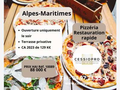 Vente pizzeria avec terrasse dept Alpes Maritimes