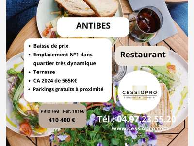 A vendre restaurant à Antibes emplacement n°1