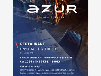 VENTE Beau restaurant avec Licence IV à Aix