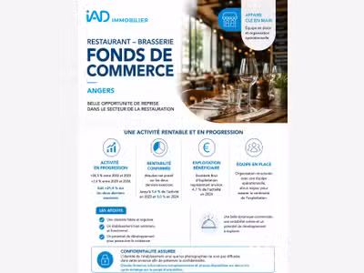 Vente restaurant activité en progression à Angers