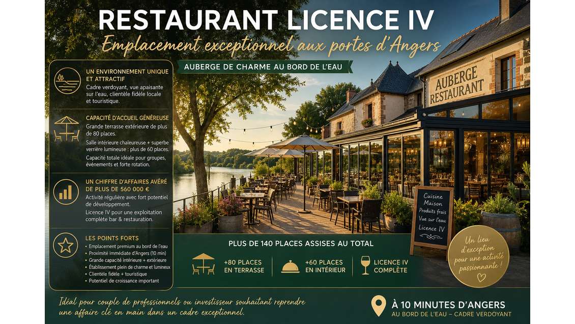 AV restaurant licence IV empl exceptionnel Angers