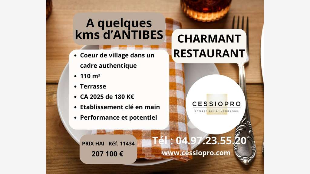 Charmant restaurant terrasse ensoleillée Antibes