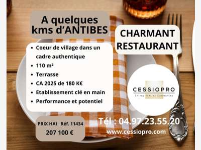 Charmant restaurant terrasse ensoleillée Antibes