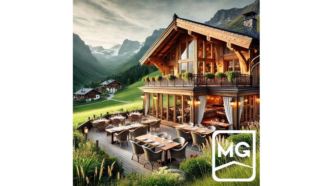 Vente restaurant arrivée/départ skis aux pieds 73