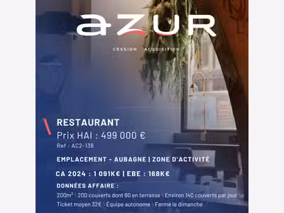 VENTE Restaurant 200m² en zone d'activité Aubagne