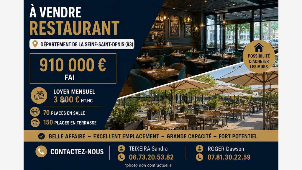 AV magnifique brasserie dans secteur recherché 93