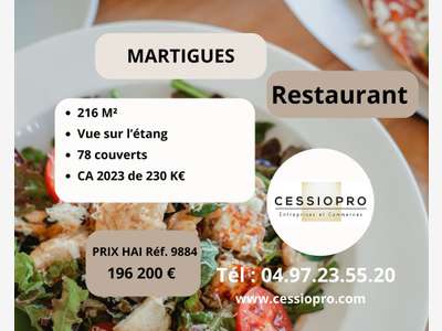 Vente restaurant vue sur l'etang Martigues centre