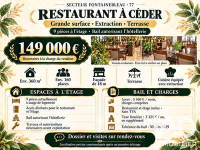 Vente restaurant avec terrasse à Avon
