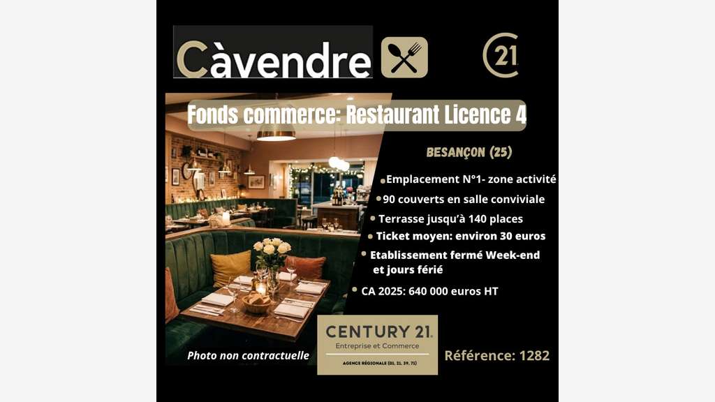 Vente restaurant Zone d'activité Besançon