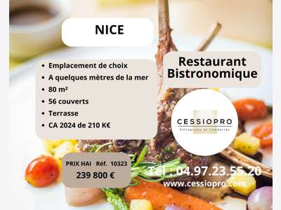 Vente restaurant bistronomique de charme à Nice