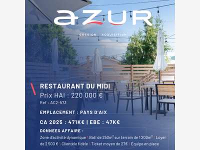 VENTE Restaurant du midi entre Aix et Marseille