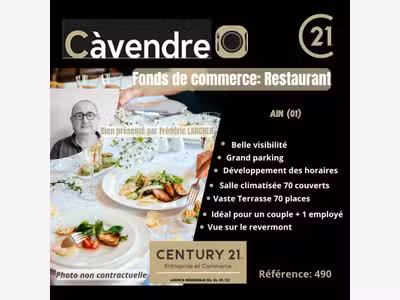 Vente restaurant sur axe routier dans l'Ain