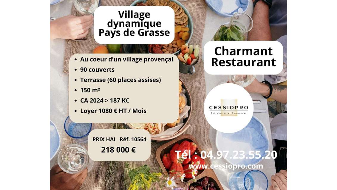 Vente restaurant idéal couple village dynamique 06