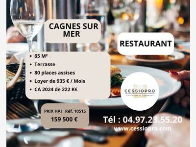 Vente restaurant tradi 80 places assises à Cagnes