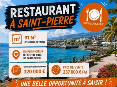 Vente restaurant 91m² centre St Pierre la Réunion