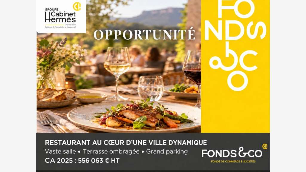 Vente restaurant terrasse parking à Crest centre 