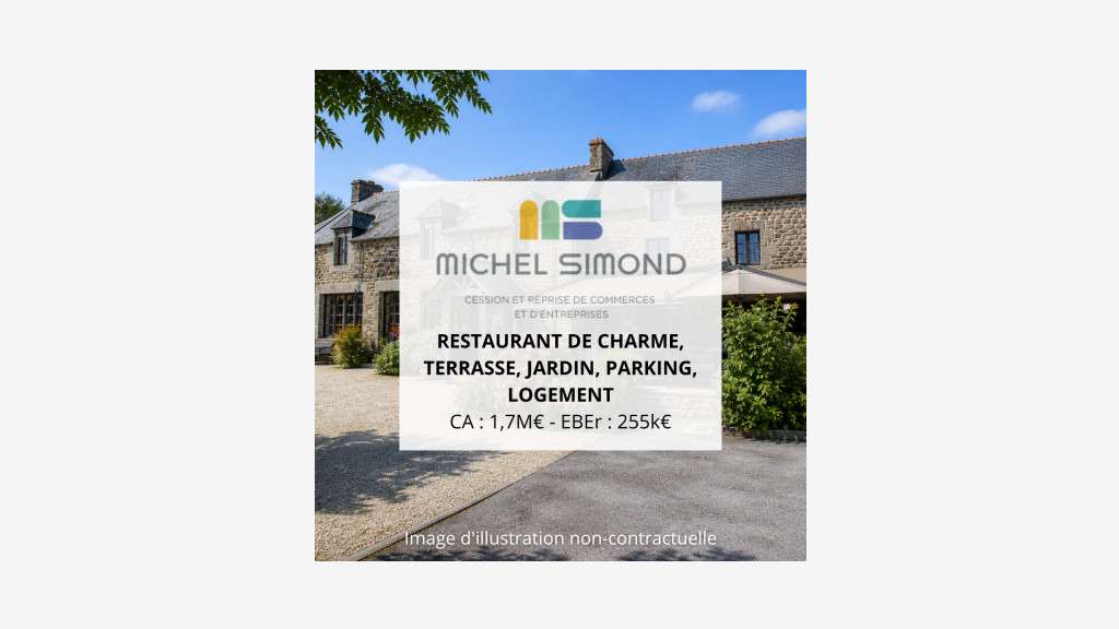 Vente restaurant de charme terrasse jardin dept 22