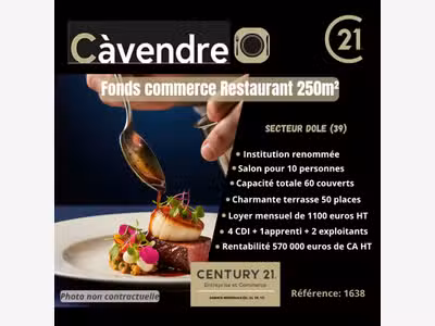 Vente restaurant de renommée secteur Dole