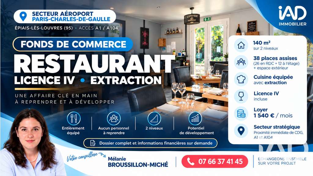 Vente restaurant Licence IV à Épiais-Lès-Louvres