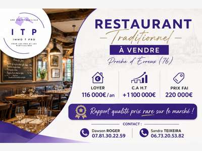 AV beau restaurant dans une grande ville de l'Eure