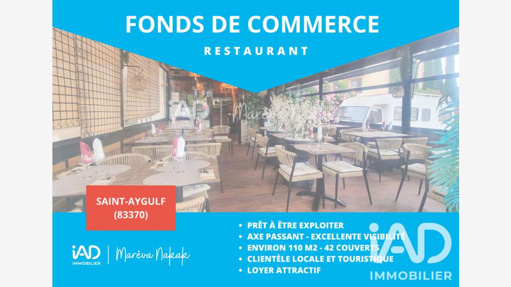 Vente restaurant clé en main à Fréjus prox centre