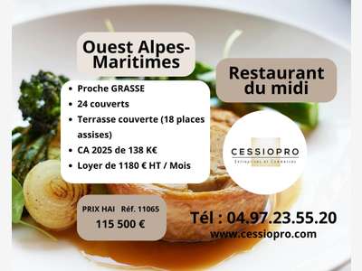 Vente restaurant du midi empl stratégique Grasse