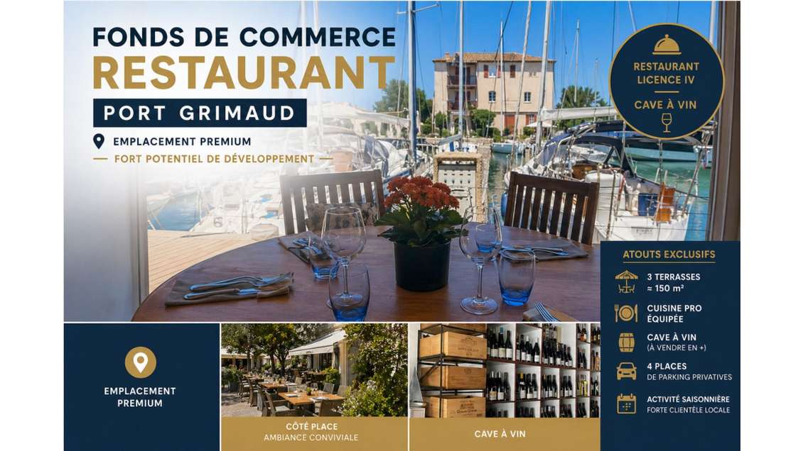 Vente FDC restaurant forte visibilité Port Grimaud