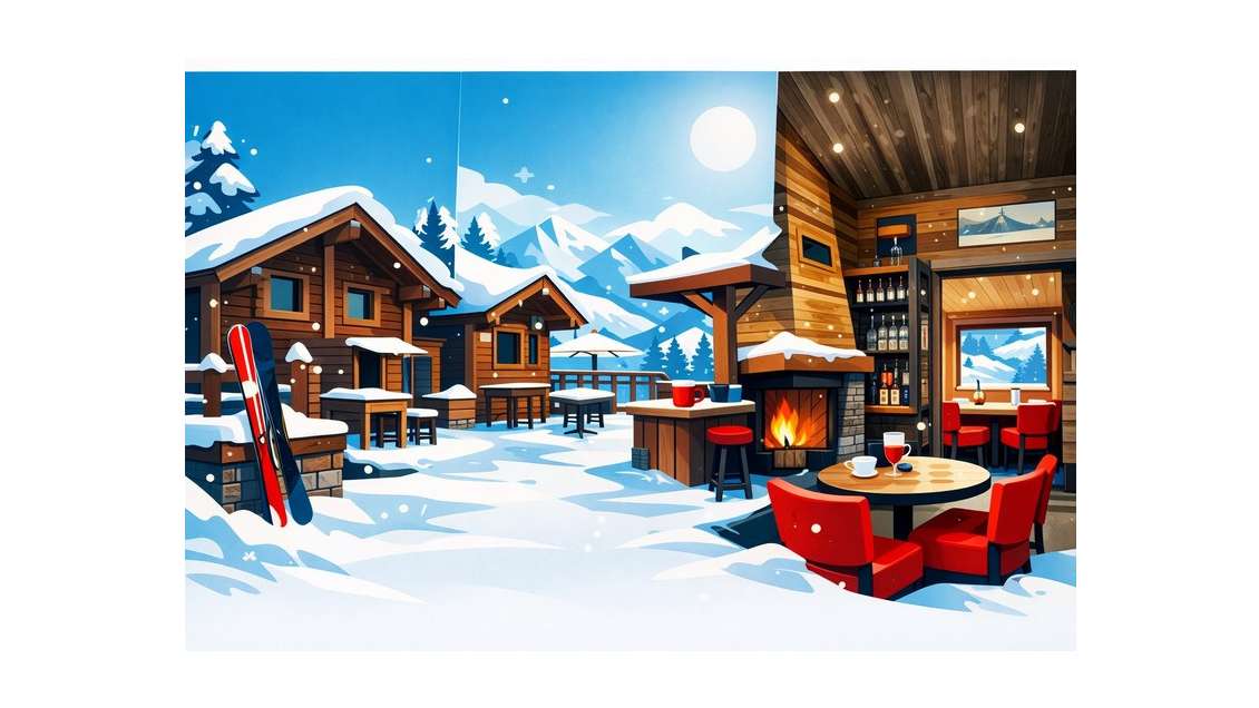 AV restaurant d'altitude fonds + murs à la Plagne