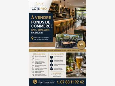 Vente FDC bar brasserie La Seyne-sur-Mer Fabrégas
