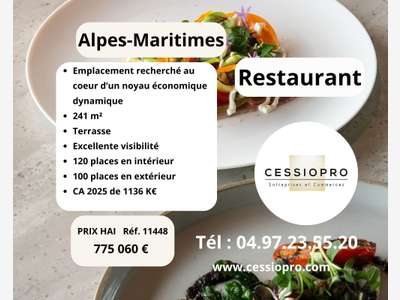 AV restaurant de caractère avec terrasse au Cannet