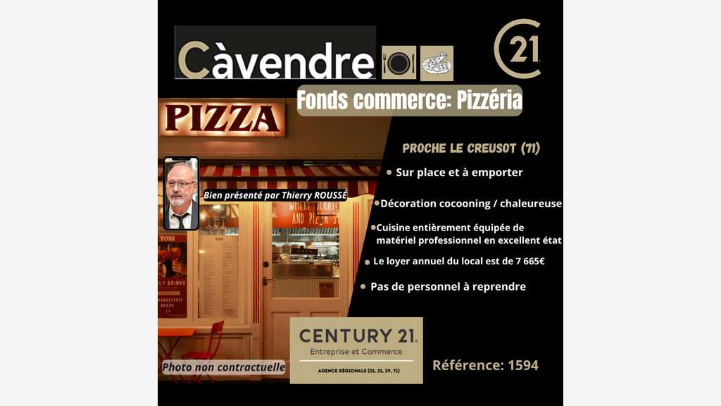 Vente FDC pizzeria village proche du Creusot