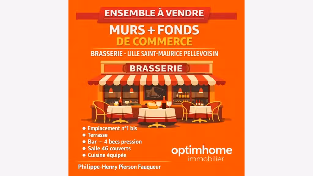 Vente brasserie murs fonds à Lille empl N°1 bis