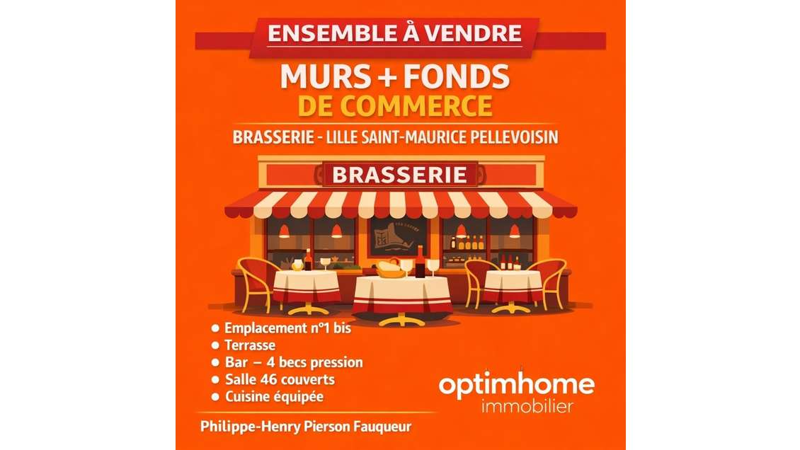 Vente brasserie murs fonds à Lille empl N°1 bis