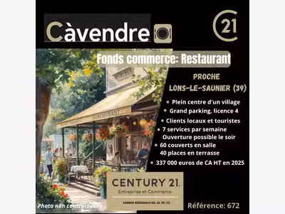 vente restaurant village proche Lons le Saunier