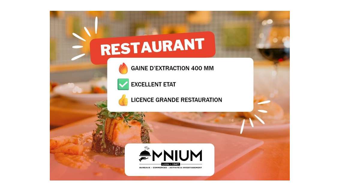 Vente restaurant bistronomique clé en main 69002
